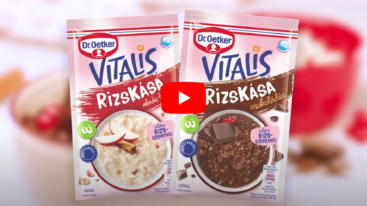 Dr. Oetker Vitalis rizskása tasakok és videó indítás
